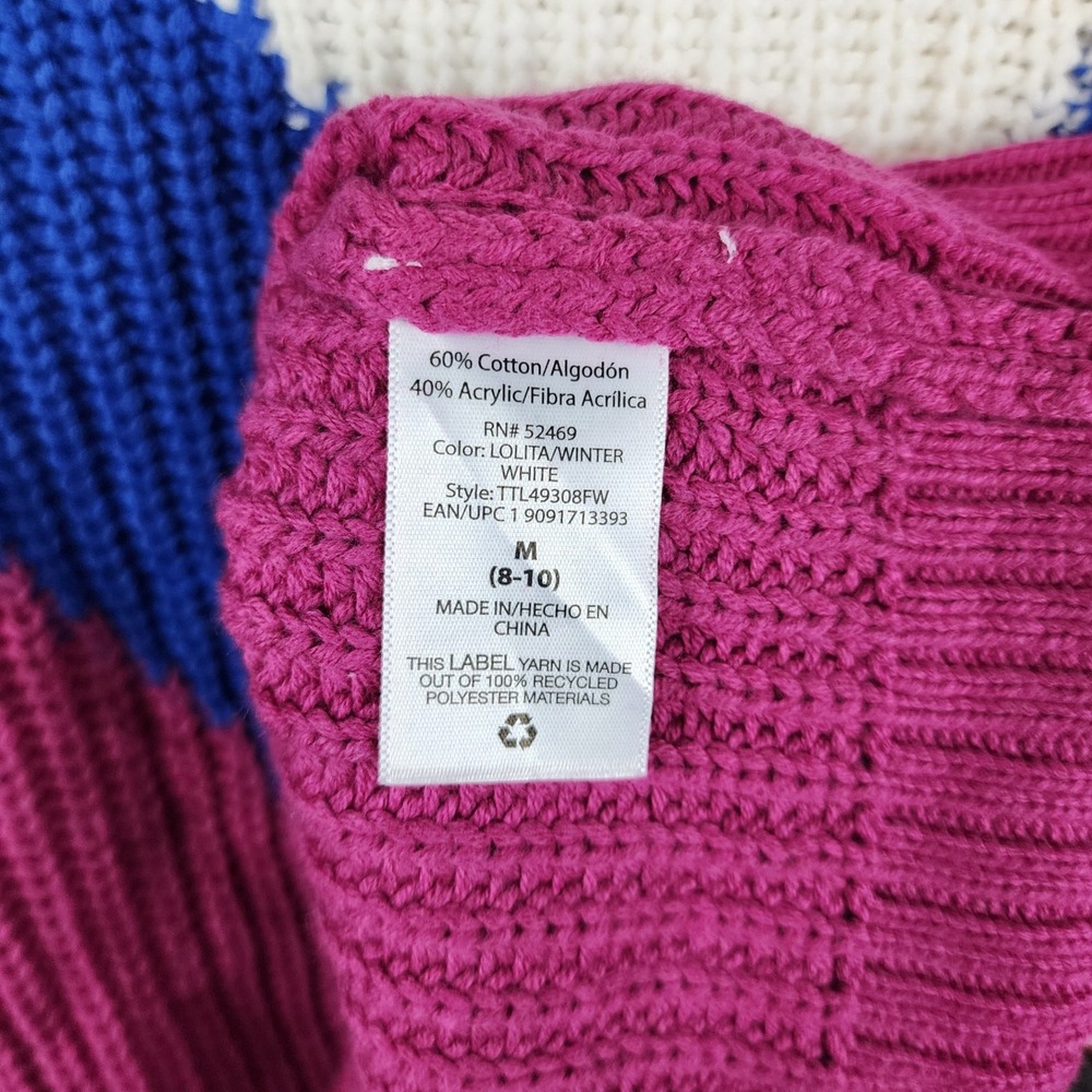 Time and Tru Sweater Womens M Multi Colorblock Chevron Shaker Knit NWT - Picture 6 of 7